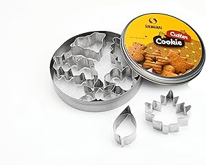 ShengHai 7-Piece Leaf Cookie Cutter Set, Metal Cookie Cutter Set of 7