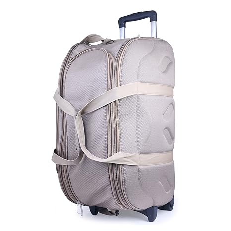 Bags Bazar Polyester 42 L Soft Sided Check in Trolley Duffle Luggage with Wheel (Grey, Large)
