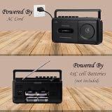 Gelielim Portable Cassette Player Boombox AM FM Radio Tape Recorder Brown view 6