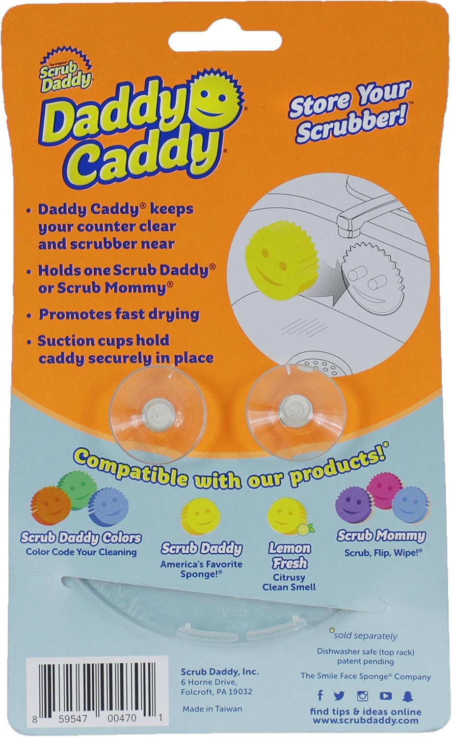 Scrub Daddy Holder for Sink, Scrub Daddy Caddy Dish Sponge Holder & Cleaning Organiser, Quick Dry Kitchen Accessory - Image 3
