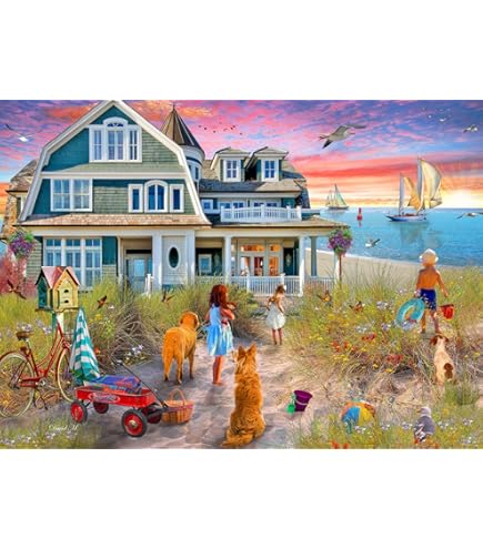 Vermont Christmas Company Lobster Buoys Puzzle - 1000 Piece Coastal Scene