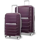 Samsonite Freeform 2-Piece Luggage Set - Carry-On &amp; Large Checked Luggage with Dual Spinner Wheels - Durable Polypropylene Hardshell - TSA Lock, Airline-Approved - Expandable - Amethyst Purple