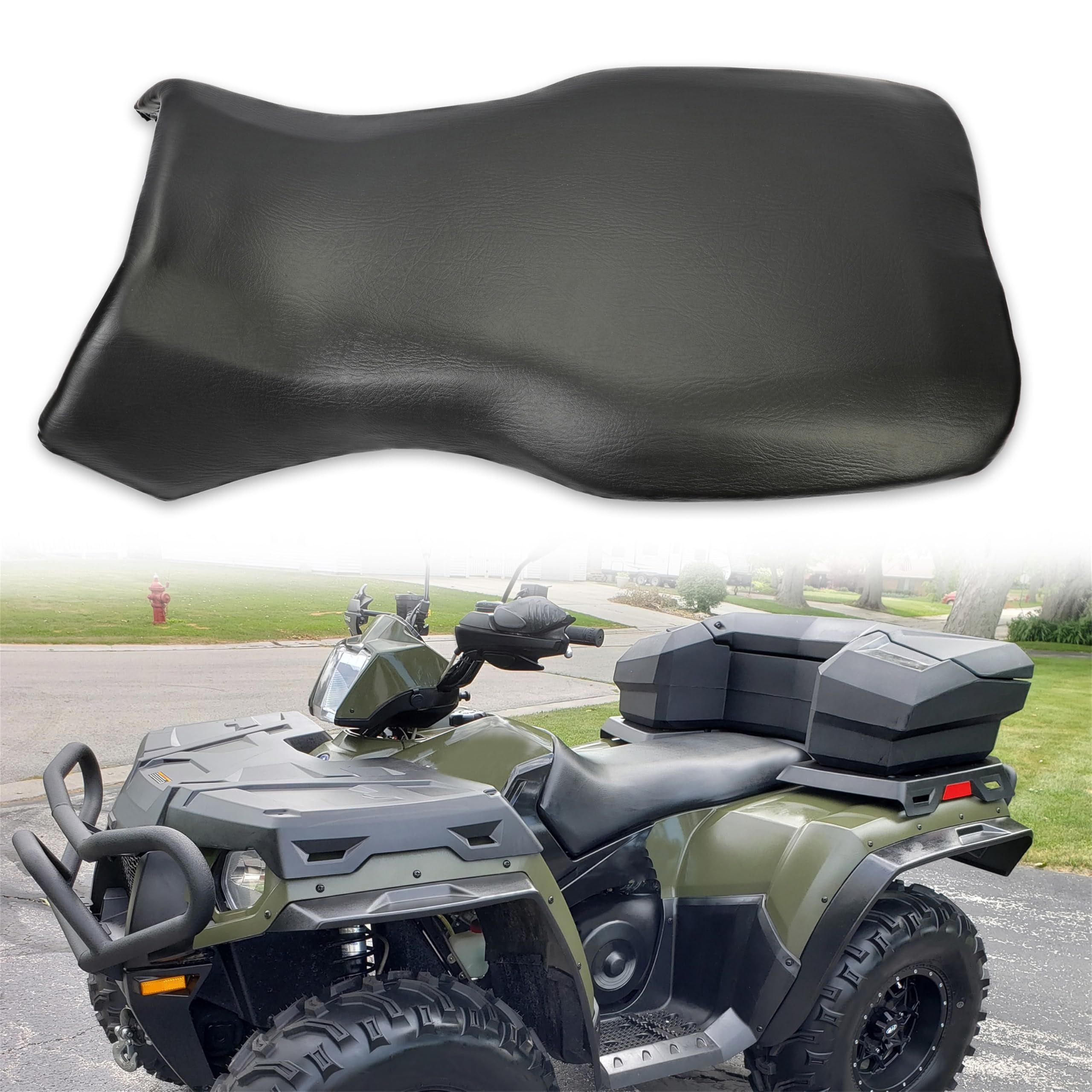 Photo 1 of Kojem ATV Complete Seat Replacement Compatible with 2005-2014 Polaris Sportsman 400/450/ 500/600/ 700/800/ Hawkeye 400 Black Replacement for 2683433-070 2684882-070