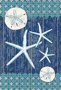 Toland Home Garden Sand Dollars and Sea Stars 12.5 x 18 Inch Decorative Rustic Beach Shell Garden Flag