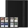 4 Pocket Card Binder for 160 Sleeves, Card Folder Ablum for Trading Cards Collection for Sports Cards, Baseball Cards, Game Cards, Mini TCG Binder Fit for MTG, Gift for Card Collector (Black)
