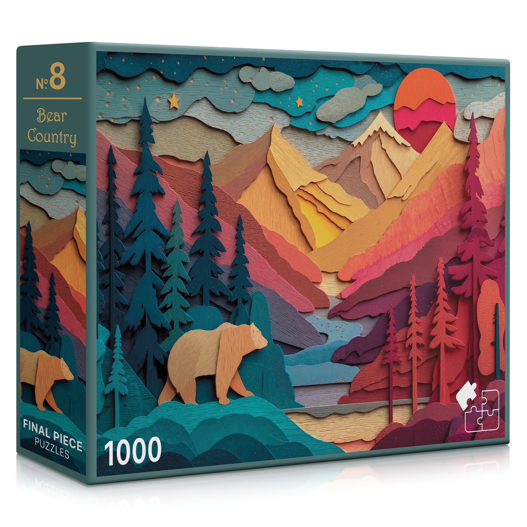 Bear Country (#8) – 1000 Piece Jigsaw Puzzle for Adults | Premium European Blue Board | Satin Low-Glare Finish | Ribbon Cut | Bonus Poster | Display-Worthy Box | Printed in USA | Final Piece Puzzles