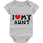 Kreleurs I Love My Auntie Uncle Baby Bodysuit Pregnancy Announcement Newborn Outfits Romper Infant
