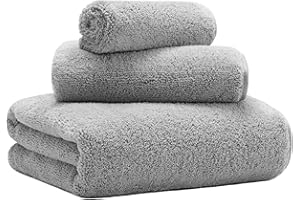 MICROFI New Microfiber Bath Towel Set, 3 Piece, Oversize, Quick Dry, Lint Free, Includes Body, Hand and Face Towels