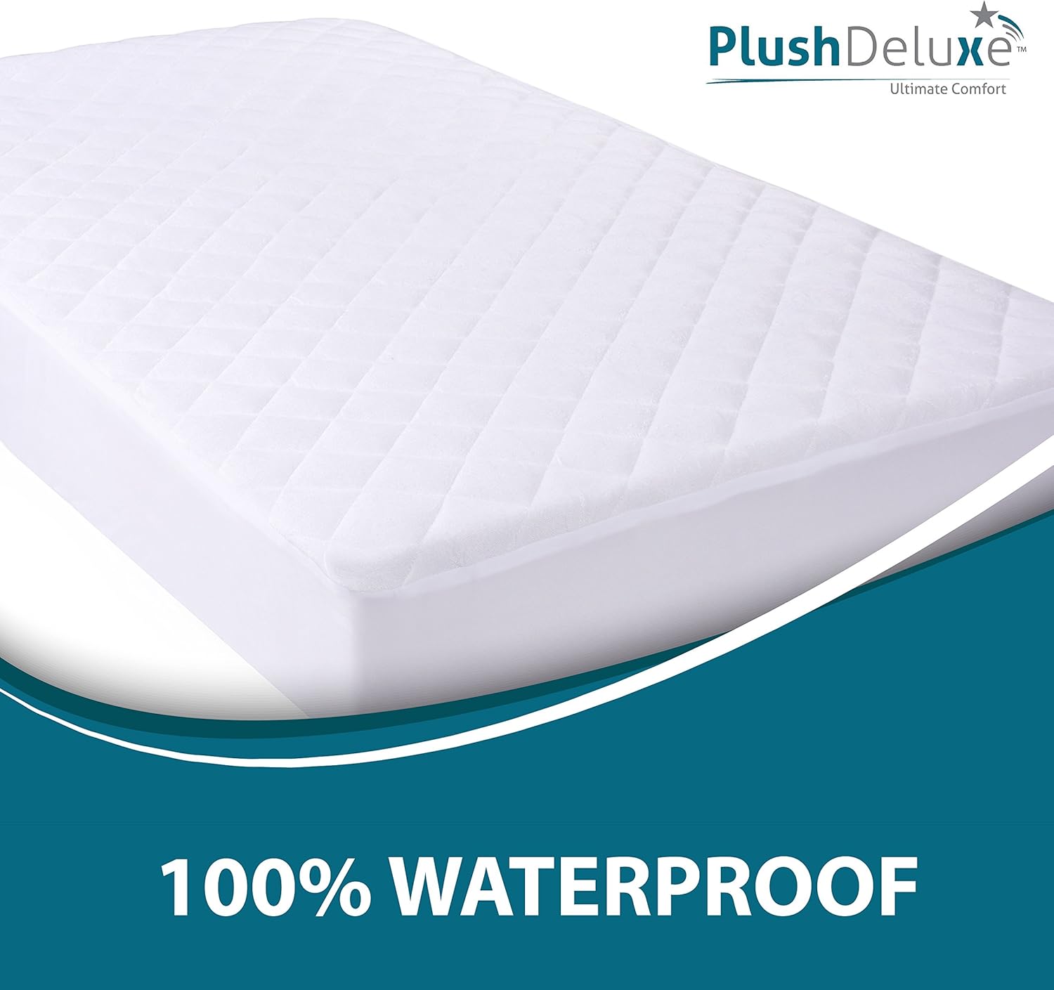 PlushDeluxe Crib Mattress Protector 100% Waterproof, Hypoallergenic, Without Vinyl – Bamboo Quilted Ultra Soft White Terry Fitted Sheet Style: Home & Kitchen