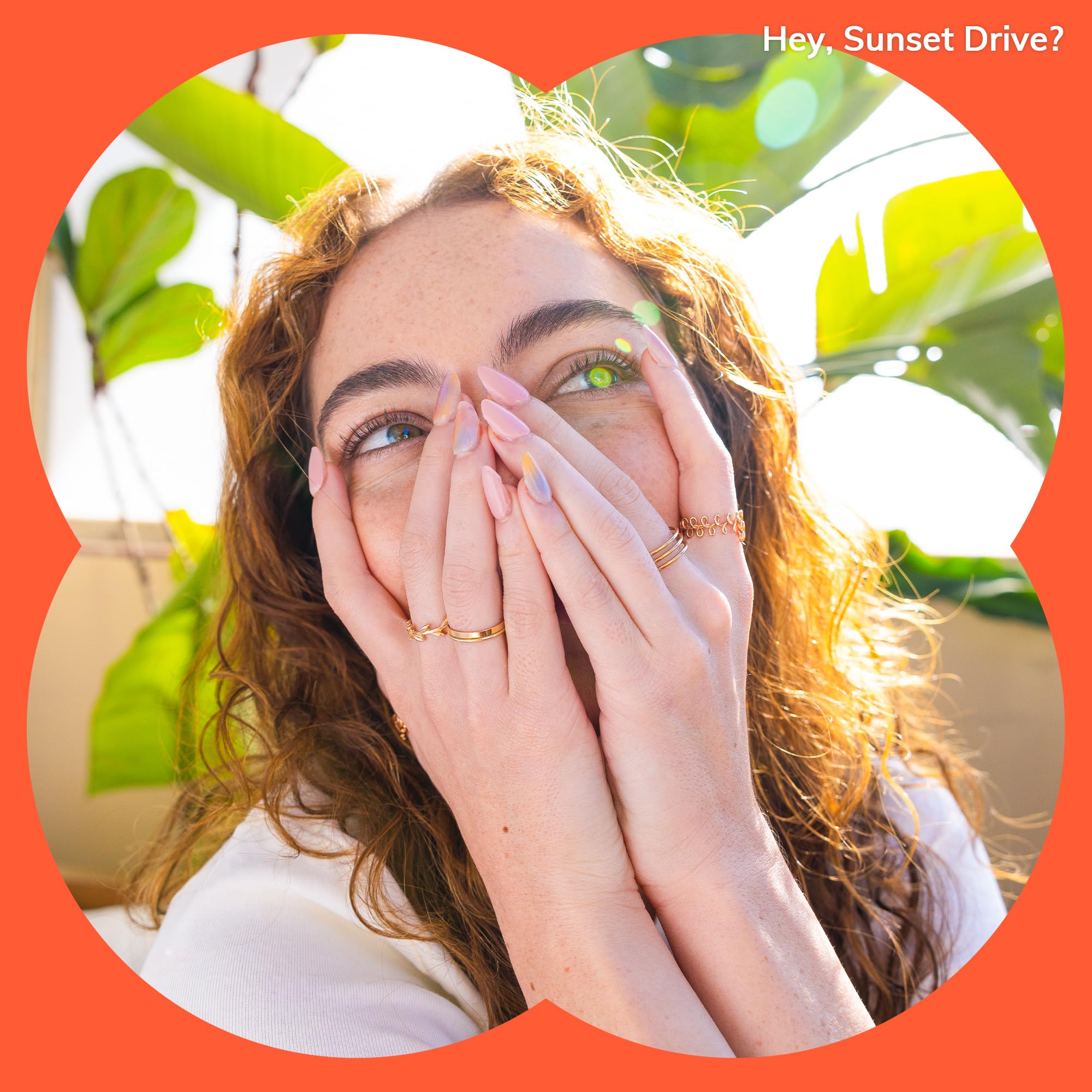 Heyhae Semi Cured Gel Nail Strips | Spring Nails No LED Lamp Needed Easy Apply & Remove | Includes 28 Strips, 1 Prep Pad, 1 Nail File & 1 Wooden Stick - Hey, Sunset Drive? - Image 6