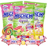 Sweetzo - Candy Sweet and Sour Mix, Watermelon, Grapefruit, and Lemon Individually Wrapped Chewy Candies, Pack of 3, 3.17 Ounces Each