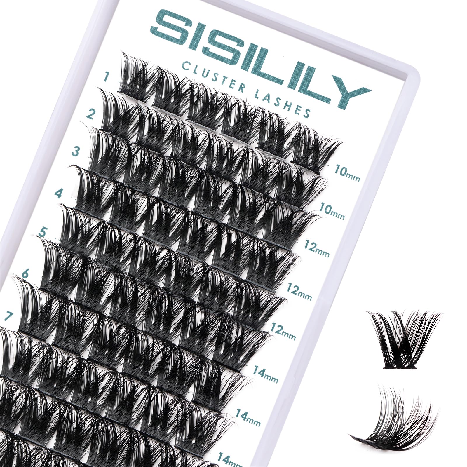 SISILILY Cluster Lashes 72 Lash Clusters C D Curl Individual Cluster Eyelashes DIY Lash Extensions Reusable False Eyelashes Wispy Fluffy Individual Lashes 10-16mm Length (DM27-mix)