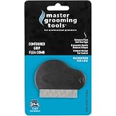 Master Grooming Tools Contoured Grip Flea Combs &mdash; Ergonomic Combs for Removing Fleas, Black, 3-inch