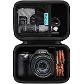 RAIALL Camera Case for KODAK PIXPRO AZ405/AZ425/AZ255/AZ401/AZ528 Digital Camera, Vlogging Camera Hard Carrying Case Protective Travel Bag, Mesh Pocket for Battery, SD Card and USB Cable, Black