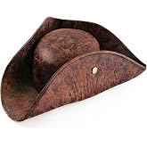 Pirate-Hat Women Tricorn Hat Men Leather Faux Vintage Wrinkle Distressed | Classic costume essential, Authentic-looking ensemble, Dramatic effect for productions, Cosplay, Costume, Party, Masquerade