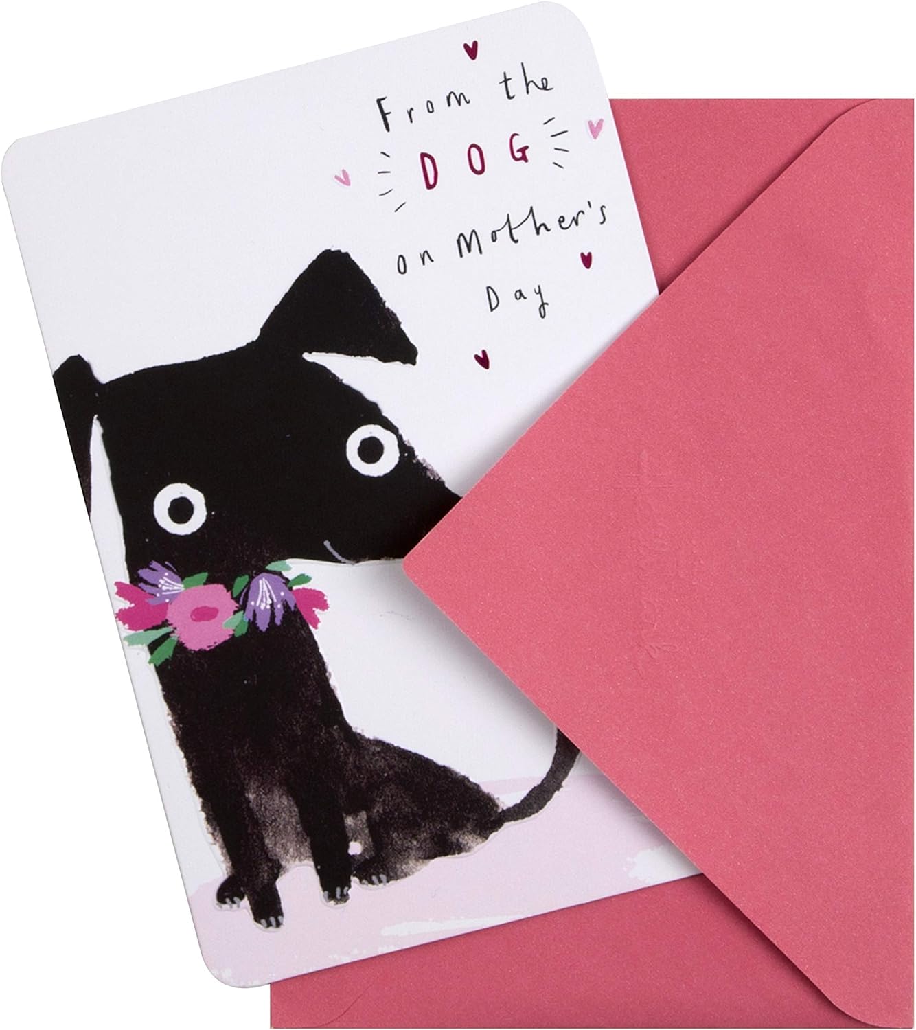 Hallmark Mothers Day Card from The Dog, Cute Black Dog Design, from The Pet, Black, Pink, White, Multicoloured, 17.3cm by 11.9cm - Image 3