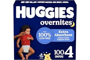 Huggies Size 4 Overnites Baby Diapers: Overnight Diapers, Size 4 (22-37 lbs), 100 Ct, Packaging May Vary