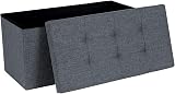 Dripex Folding Linen Storage Ottoman 80L Dark Gray 76x38x38 cm