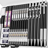 Nicpro 34Pcs Black Art Mechanical Pencils Set 0.3 0.5 0.7 0.9 mm