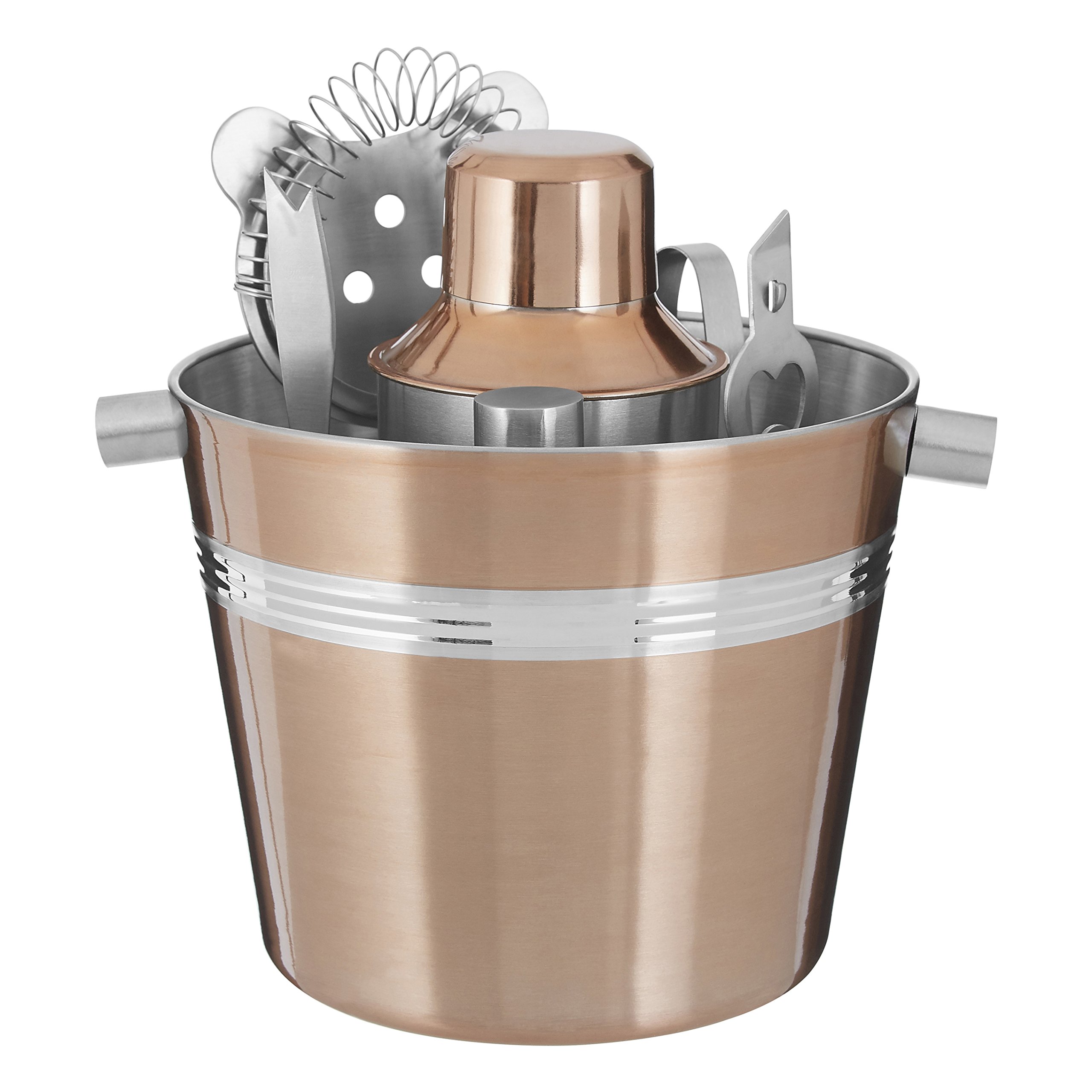 Bar Set, Rose Gold Finish, 7-Piece