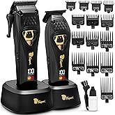 Fagaci Professional Hair Clippers for Men with DLC Blades and High Torque Vector Motor, Barber Clippers and Trimmers Set Zero Gap, 12000 RPM Hair Cutting Kit, Mens Haircut Cordless Clipper for Barber