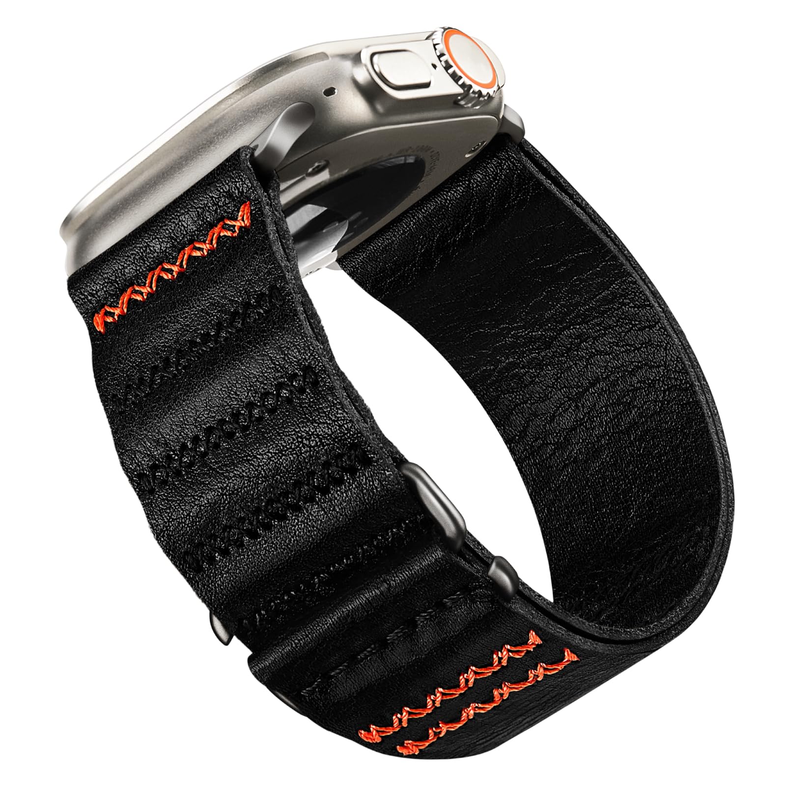 Suitisbest Leather Straps Compatible with Apple Watch Ultra 2 Strap 49mm 46mm 45mm 44mm 42mm Men, Top Grain Genuine Leather Strap with S-Hook for iWatch Series Ultra SE 10 9 8 7 6 5 4