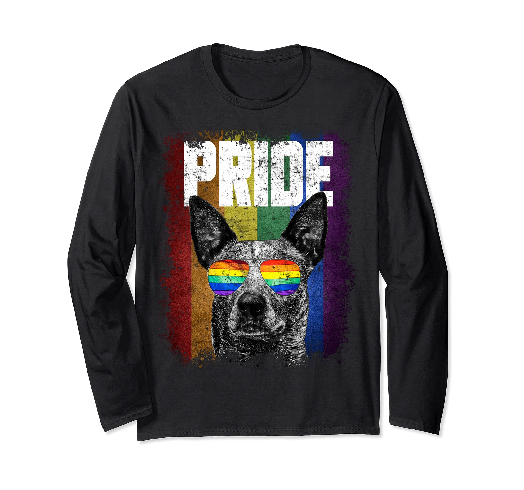 Gay Pride Australian Cattle Dog LGBT LGBTQ Funny Long Sleeve T-Shirt