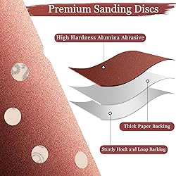 Szarint 100 PCS 320 Grit 5 Inch Sanding Discs, Hook