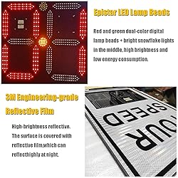 Solar Speed Feedback Sign with LED Display, Radar