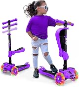 Hurtle 3 Wheeled Scooter Kids Stand & Cruise Adjustable Height Lights