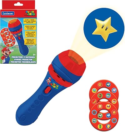 LEXIBOOK Super Mario Projector and Flashlight with 3 Discs 24 Images LTC050NI