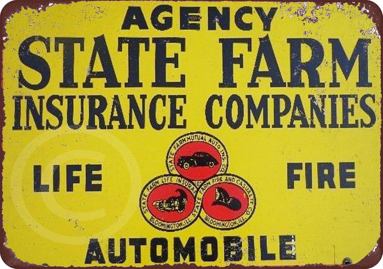Custom Kraze State Farm Insurance Companies Vintage Look Reproduction Metal Sign 8 x 12