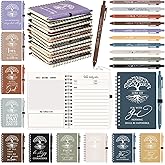 Kosiz 40 Pcs Christian Gifts Bulk Prayer Journal Religious Bible Verse Valentines Day Holy Week Spiral Notebook with Pen Tree of Life Notepad Gifts for Women Men Church Member Teacher (Neutral Color)