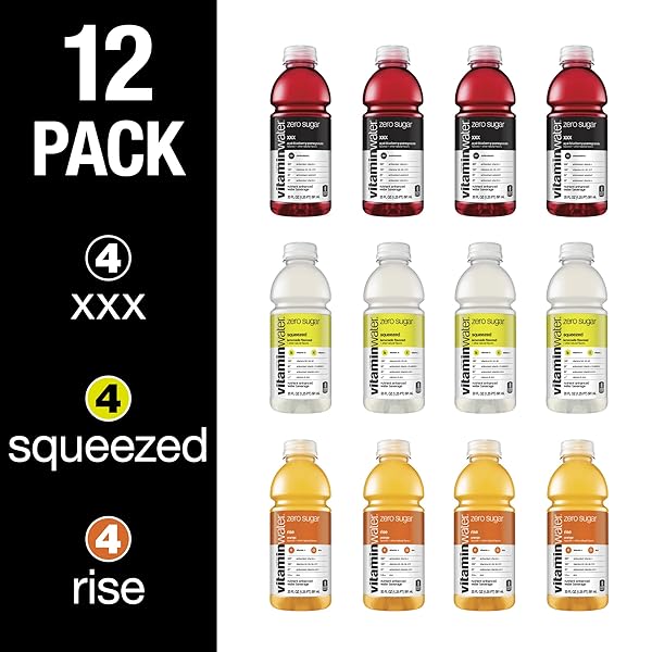 VITAMINWATER ZERO VARIETY PACK NUTRIENT ENHANCED WATER W/ VITAMINS, 20 FL OZ, 12 PACK