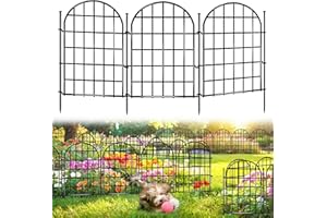 AVELOTUUG 32.5 ft(L) x 22 in(H) Garden Fence, 30 Panels Arched No Dig Fence, Decorative Animal Barrier Fencing with Ground Stake, Rustproof Metal Garden Edging Border for Dog, Rabbit, Outdoor Yard Patio Decor