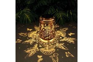 TEPAKEN Solar Lanterns Outdoor Waterproof Mushroom Butterfly Garden Decor Gifts for Women Mon Grandma Metal Hanging Solar Lights Decoration for Outside LED Lanterns for Yard Patio Lawn Pathway Landscape