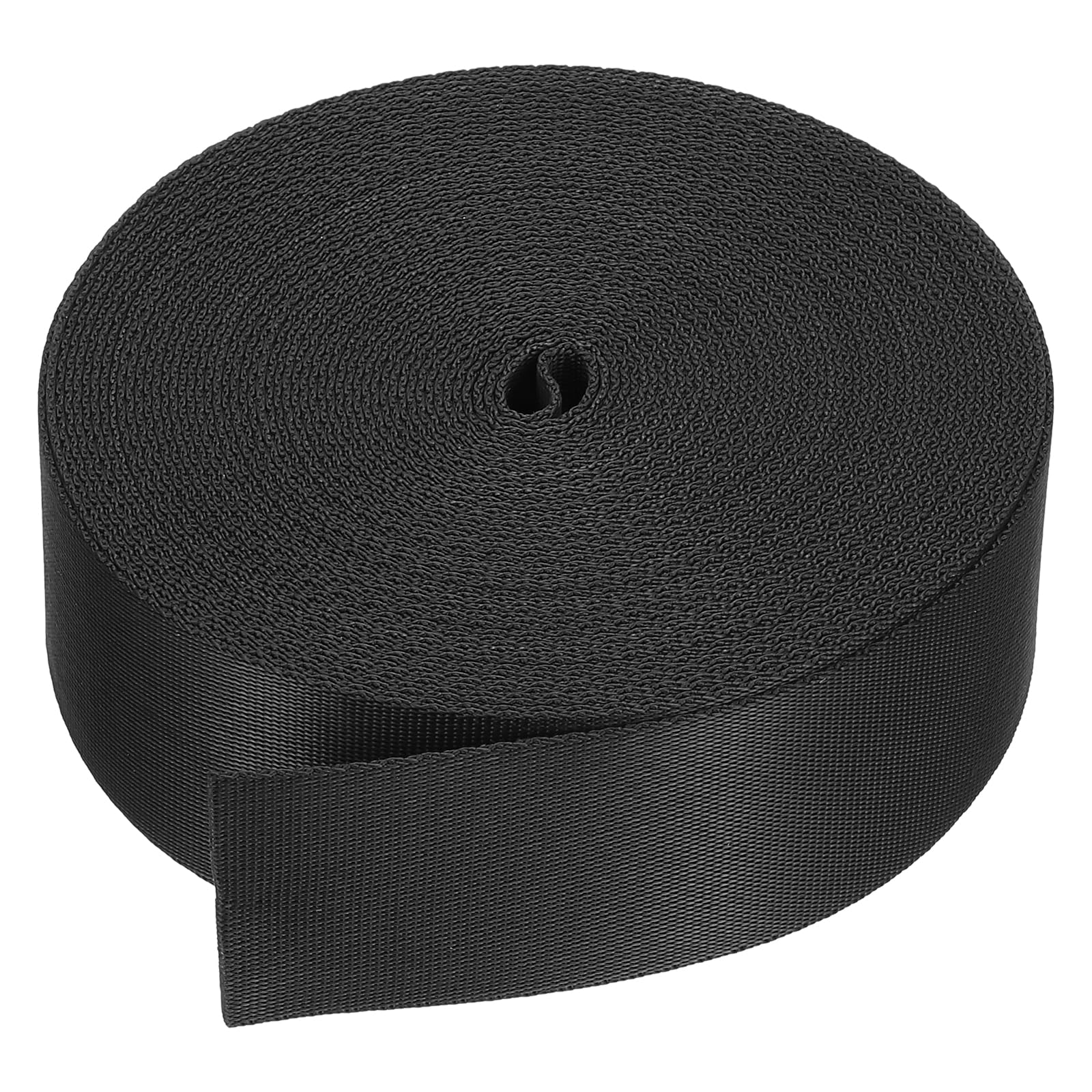 PATIKIL 11 Meters Webbing, 38mm Polypropylene Webbing Strap Heavy Webbing Roll Chair Straps for Indoor Outdoor Climbing DIY Crafting, Black