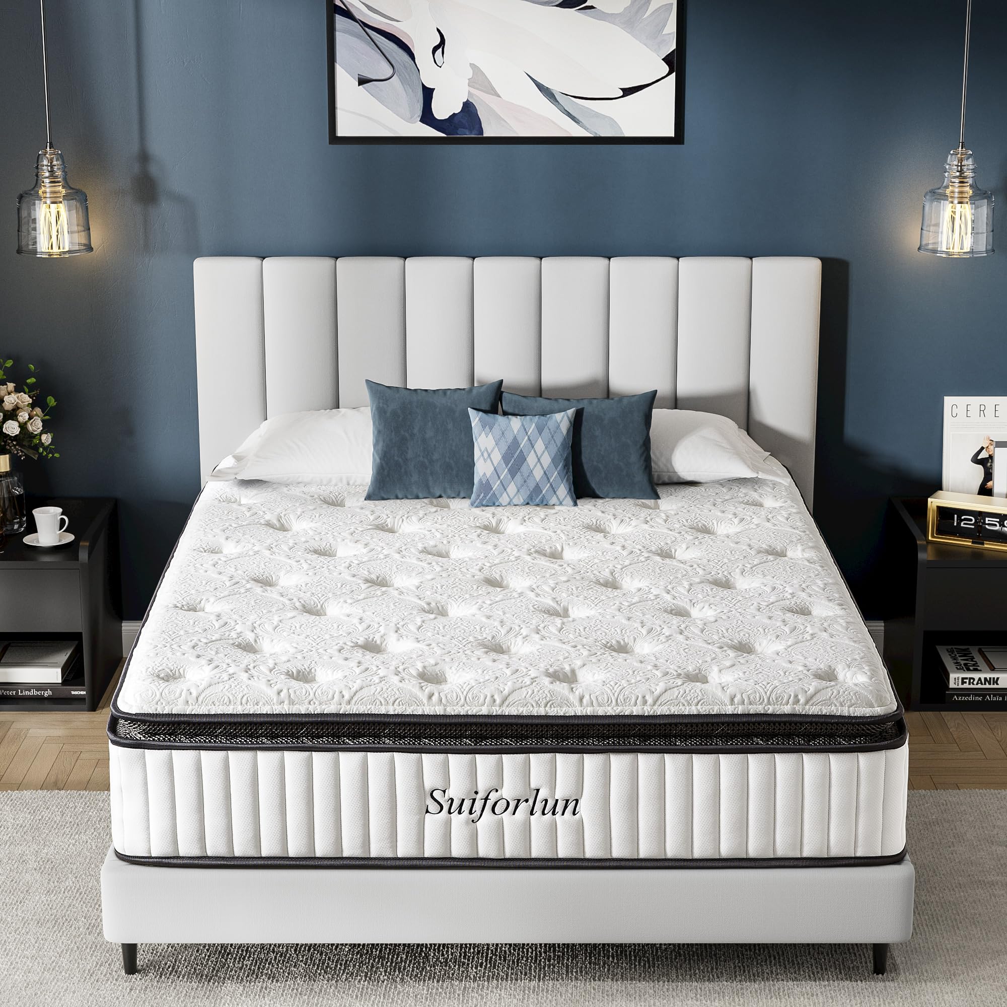 Photo 1 of ** NEW** Suiforlun Queen Mattress 12 Inch, Pillow Top Gel Memory Foam Hybrid Mattress with Luxury 7 Layers, Zone Pocket Coils Innerspring for Back Pain Relief, Medium Firm, 120 Nights Trial