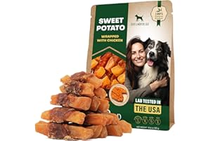 BELOVED PETS Sweet Potato Dog Treats & Chicken Jerky Wraps 10.6 Oz - Dog Food & High Protein Soft Chews for Large, Medium & Small Breeds - Natural Healthy Training Strips & Rawhide Free Snacks – Puppy Treats