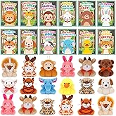 Jumlys Valentines Day Gifts for Kids Classroom, 24 Packs Valentines Day Cards with Stuffed Animal Toys, Valentine Day Party Favors for Boys Girls, Ideal Exchange Cards for Classroom