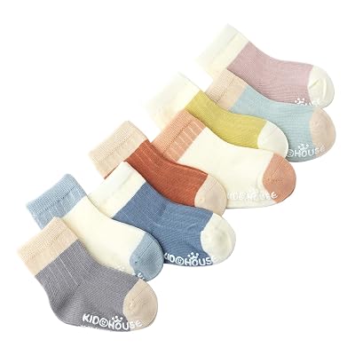 Belsmi 8 Pack Baby Socks Anti Slip Tube Socks