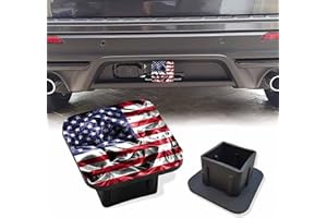 Sutmore Trailer Hitch Cover, United States of America Smoke Flag Hitch Cover Rubber Towing Hitch Plug Covers, Square 2 Inch Receiver Tube Plug Cap for Trucks Cars SUVs