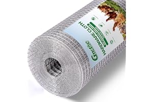 GMOTLSE 304 Stainless Steel mesh Hardware Cloth 1/4 inch Chicken Wire Fencing Wire Mesh Roll Welded Wire Fencing Garden Fence Squirrel Tunnel Network（16in×33ft）