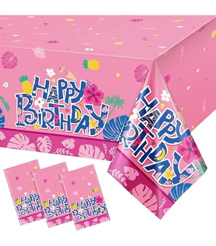Pack Of 4 Cartoon Party Tablecloths - 70x42 Inch Blue Birthday Table Covers, Baby Shower & Kids Party Decor