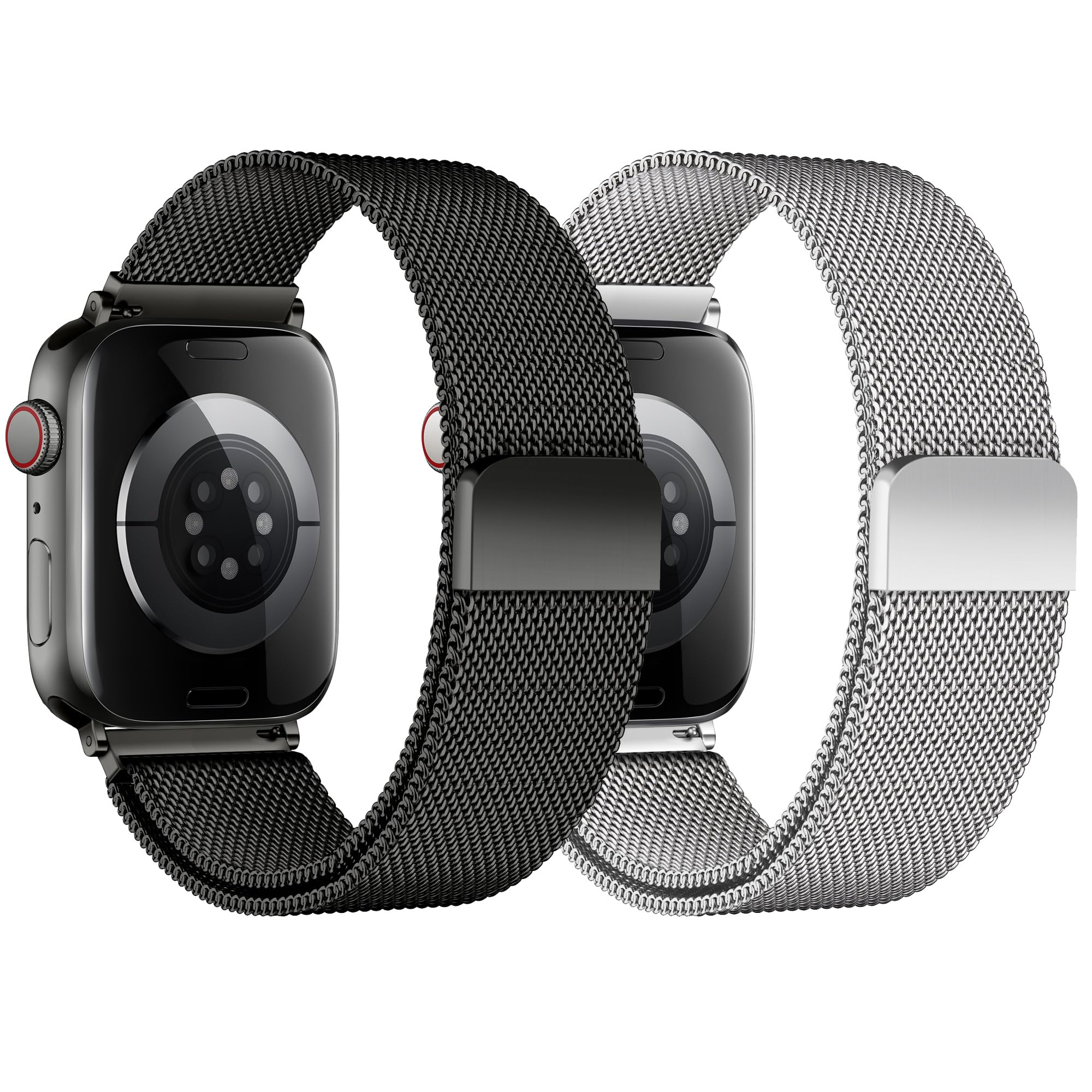 Stainless Steel Milanese Loop Compatible with Apple Watch Bands 49mm 46mm 45mm 44mm 42mm 38/40/41mm Men Women；Mesh Loop Magnetic Clasp Strap for iWatch Bands Ultra 3 2 1 Series 11 10 9 8 7 SE 6 5 4