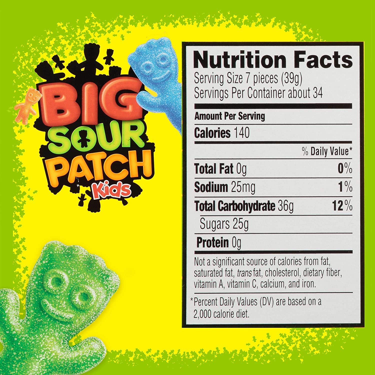 SOUR PATCH KIDS Big Individually Wrapped Soft & Chewy Candy, 240 Count : Sour Flavored Candies : Grocery & Gourmet Food