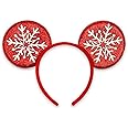 Needzo Christmas Mouse Ear Headband, Festive Holiday Hair Accessory for Women or Girls, One Size Fits Most