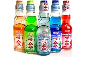 Ramune Japanese Soda Variety Pack - Shirakiku Multiple Flavors - Japanese Drink Gift Box (5 Count)