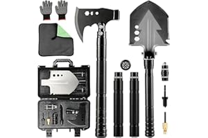 Camping Foldable Digging Shovel,MultiTool Steel Tactical Kit, Military Survival Shovel, Military Survival Gear Car, Emergency