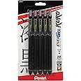 Pentel EnerGel Kuro Liquid Gel Pen, (0.7mm) Medium line, Black Ink, 5 Pack